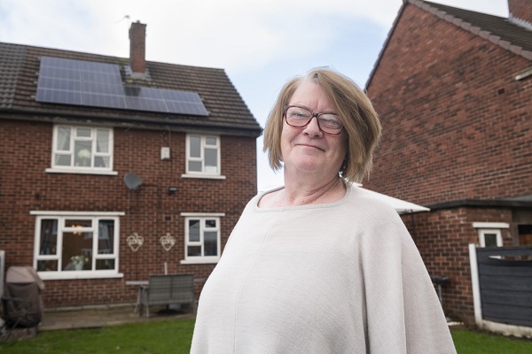 Salix Homes customer Julie Pemberton has had solar panels fitted to her home
