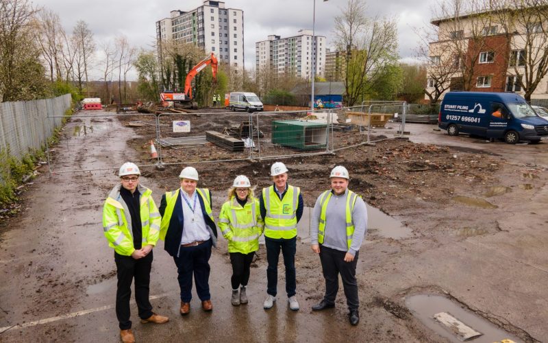 A group of people on a building site